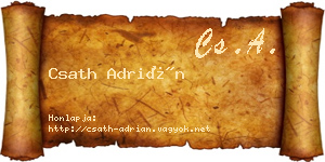 Csath Adrián névjegykártya