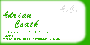 adrian csath business card